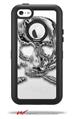 Chrome Skull on White - Decal Style Vinyl Skin fits Otterbox Defender iPhone 5C Case (CASE SOLD SEPARATELY)