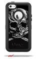 Chrome Skull on Black - Decal Style Vinyl Skin fits Otterbox Defender iPhone 5C Case (CASE SOLD SEPARATELY)