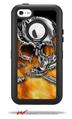 Chrome Skull on Fire - Decal Style Vinyl Skin fits Otterbox Defender iPhone 5C Case (CASE SOLD SEPARATELY)
