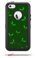 Christmas Holly Leaves on Green - Decal Style Vinyl Skin fits Otterbox Defender iPhone 5C Case (CASE SOLD SEPARATELY)