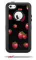 Strawberries on Black - Decal Style Vinyl Skin fits Otterbox Defender iPhone 5C Case (CASE SOLD SEPARATELY)
