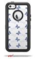 Pastel Butterflies Blue on White - Decal Style Vinyl Skin fits Otterbox Defender iPhone 5C Case (CASE SOLD SEPARATELY)