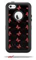 Pastel Butterflies Red on Black - Decal Style Vinyl Skin fits Otterbox Defender iPhone 5C Case (CASE SOLD SEPARATELY)