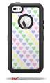 Pastel Hearts on White - Decal Style Vinyl Skin fits Otterbox Defender iPhone 5C Case (CASE SOLD SEPARATELY)