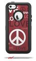 Love and Peace Pink - Decal Style Vinyl Skin fits Otterbox Defender iPhone 5C Case (CASE SOLD SEPARATELY)