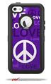Love and Peace Purple - Decal Style Vinyl Skin fits Otterbox Defender iPhone 5C Case (CASE SOLD SEPARATELY)