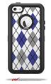 Argyle Blue and Gray - Decal Style Vinyl Skin fits Otterbox Defender iPhone 5C Case (CASE SOLD SEPARATELY)