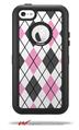 Argyle Pink and Gray - Decal Style Vinyl Skin fits Otterbox Defender iPhone 5C Case (CASE SOLD SEPARATELY)