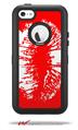 Big Kiss White Lips on Red - Decal Style Vinyl Skin fits Otterbox Defender iPhone 5C Case (CASE SOLD SEPARATELY)
