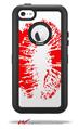 Big Kiss Red Lips on White - Decal Style Vinyl Skin fits Otterbox Defender iPhone 5C Case (CASE SOLD SEPARATELY)