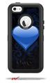 Glass Heart Grunge Blue - Decal Style Vinyl Skin fits Otterbox Defender iPhone 5C Case (CASE SOLD SEPARATELY)