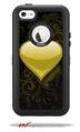Glass Heart Grunge Yellow - Decal Style Vinyl Skin fits Otterbox Defender iPhone 5C Case (CASE SOLD SEPARATELY)
