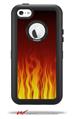 Fire on Black - Decal Style Vinyl Skin fits Otterbox Defender iPhone 5C Case (CASE SOLD SEPARATELY)