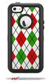Argyle Red and Green - Decal Style Vinyl Skin fits Otterbox Defender iPhone 5C Case (CASE SOLD SEPARATELY)