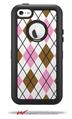 Argyle Pink and Brown - Decal Style Vinyl Skin fits Otterbox Defender iPhone 5C Case (CASE SOLD SEPARATELY)