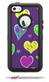Crazy Hearts - Decal Style Vinyl Skin fits Otterbox Defender iPhone 5C Case (CASE SOLD SEPARATELY)