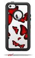 Butterflies Red - Decal Style Vinyl Skin fits Otterbox Defender iPhone 5C Case (CASE SOLD SEPARATELY)
