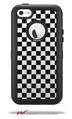 Checkered Canvas Black and White - Decal Style Vinyl Skin fits Otterbox Defender iPhone 5C Case (CASE SOLD SEPARATELY)