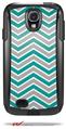 Zig Zag Teal and Gray - Decal Style Vinyl Skin fits Otterbox Commuter Case for Samsung Galaxy S4 (CASE SOLD SEPARATELY)