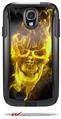 Flaming Fire Skull Yellow - Decal Style Vinyl Skin fits Otterbox Commuter Case for Samsung Galaxy S4 (CASE SOLD SEPARATELY)