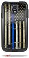 Painted Faded Cracked Blue Line Stripe USA American Flag - Decal Style Vinyl Skin fits Otterbox Commuter Case for Samsung Galaxy S4 (CASE SOLD SEPARATELY)