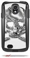 Chrome Skull on White - Decal Style Vinyl Skin fits Otterbox Commuter Case for Samsung Galaxy S4 (CASE SOLD SEPARATELY)