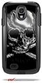 Chrome Skull on Black - Decal Style Vinyl Skin fits Otterbox Commuter Case for Samsung Galaxy S4 (CASE SOLD SEPARATELY)