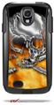 Chrome Skull on Fire - Decal Style Vinyl Skin fits Otterbox Commuter Case for Samsung Galaxy S4 (CASE SOLD SEPARATELY)