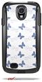 Pastel Butterflies Blue on White - Decal Style Vinyl Skin fits Otterbox Commuter Case for Samsung Galaxy S4 (CASE SOLD SEPARATELY)