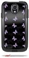 Pastel Butterflies Purple on Black - Decal Style Vinyl Skin fits Otterbox Commuter Case for Samsung Galaxy S4 (CASE SOLD SEPARATELY)