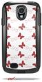 Pastel Butterflies Red on White - Decal Style Vinyl Skin fits Otterbox Commuter Case for Samsung Galaxy S4 (CASE SOLD SEPARATELY)