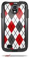 Argyle Red and Gray - Decal Style Vinyl Skin fits Otterbox Commuter Case for Samsung Galaxy S4 (CASE SOLD SEPARATELY)