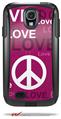 Love and Peace Hot Pink - Decal Style Vinyl Skin fits Otterbox Commuter Case for Samsung Galaxy S4 (CASE SOLD SEPARATELY)
