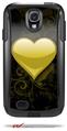 Glass Heart Grunge Yellow - Decal Style Vinyl Skin fits Otterbox Commuter Case for Samsung Galaxy S4 (CASE SOLD SEPARATELY)