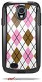 Argyle Pink and Brown - Decal Style Vinyl Skin fits Otterbox Commuter Case for Samsung Galaxy S4 (CASE SOLD SEPARATELY)