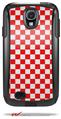 Checkered Canvas Red and White - Decal Style Vinyl Skin fits Otterbox Commuter Case for Samsung Galaxy S4 (CASE SOLD SEPARATELY)