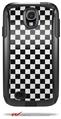Checkered Canvas Black and White - Decal Style Vinyl Skin fits Otterbox Commuter Case for Samsung Galaxy S4 (CASE SOLD SEPARATELY)