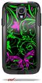 Twisted Garden Green and Hot Pink - Decal Style Vinyl Skin fits Otterbox Commuter Case for Samsung Galaxy S4 (CASE SOLD SEPARATELY)