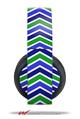 Vinyl Decal Skin Wrap compatible with Original Sony PlayStation 4 Gold Wireless Headphones Zig Zag Blue Green (PS4 HEADPHONES NOT INCLUDED)
