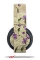 Vinyl Decal Skin Wrap compatible with Original Sony PlayStation 4 Gold Wireless Headphones Flowers and Berries Purple (PS4 HEADPHONES NOT INCLUDED)