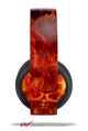 Vinyl Decal Skin Wrap compatible with Original Sony PlayStation 4 Gold Wireless Headphones Flaming Fire Skull Orange (PS4 HEADPHONES NOT INCLUDED)