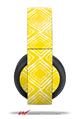 Vinyl Decal Skin Wrap compatible with Original Sony PlayStation 4 Gold Wireless Headphones Wavey Yellow (PS4 HEADPHONES NOT INCLUDED)
