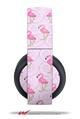 Vinyl Decal Skin Wrap compatible with Original Sony PlayStation 4 Gold Wireless Headphones Flamingos on Pink (PS4 HEADPHONES NOT INCLUDED)