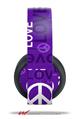 Vinyl Decal Skin Wrap compatible with Original Sony PlayStation 4 Gold Wireless Headphones Love and Peace Purple (PS4 HEADPHONES NOT INCLUDED)