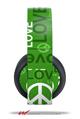 Vinyl Decal Skin Wrap compatible with Original Sony PlayStation 4 Gold Wireless Headphones Love and Peace Green (PS4 HEADPHONES NOT INCLUDED)