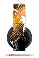 Vinyl Decal Skin Wrap compatible with Original Sony PlayStation 4 Gold Wireless Headphones Halftone Splatter White Orange (PS4 HEADPHONES NOT INCLUDED)