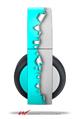 Vinyl Decal Skin Wrap compatible with Original Sony PlayStation 4 Gold Wireless Headphones Ripped Colors Neon Teal Gray (PS4 HEADPHONES NOT INCLUDED)