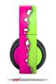 Vinyl Decal Skin Wrap compatible with Original Sony PlayStation 4 Gold Wireless Headphones Ripped Colors Hot Pink Neon Green (PS4 HEADPHONES NOT INCLUDED)
