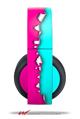 Vinyl Decal Skin Wrap compatible with Original Sony PlayStation 4 Gold Wireless Headphones Ripped Colors Hot Pink Neon Teal (PS4 HEADPHONES NOT INCLUDED)