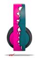 Vinyl Decal Skin Wrap compatible with Original Sony PlayStation 4 Gold Wireless Headphones Ripped Colors Hot Pink Seafoam Green (PS4 HEADPHONES NOT INCLUDED)